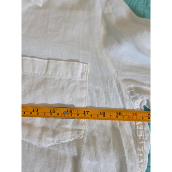 GAP Boyfriend Shirt 100% Linen White Long Sleeve Button Down 875983-03 Medium - Picture 9 of 10